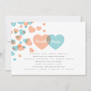Convite para Casamento de Pastel Hearts