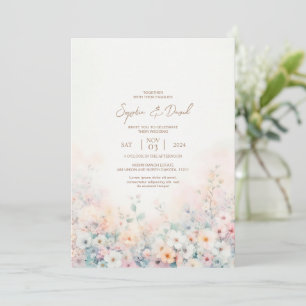 Convite para Casamento de Pastel Watercolor