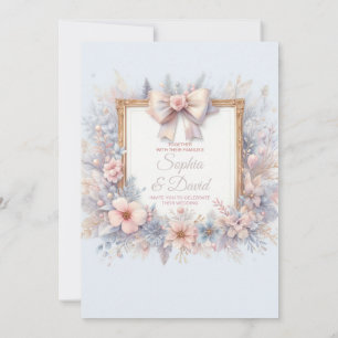 Convite Para Casamento De Pastel Watercolor Flower