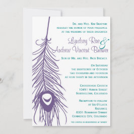Convite para Casamento de Pavock Feather