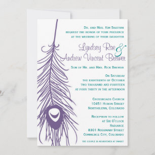 Convite para Casamento de Pavock Feather