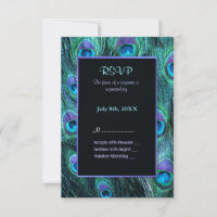 Convite para Casamento de Peacock Feather Drama - 