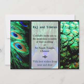 Convite para Casamento de Peacock Indiano