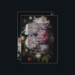 Convite para casamento de pedras brancas moody<br><div class="desc">Uma suíte de casamentos florais de peônias brancas moody inspirada em estilos holandeses.</div>