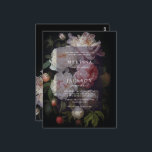 Convite para casamento de pedras brancas moody<br><div class="desc">Uma suíte de casamentos florais de peônias brancas moody inspirada em estilos holandeses.</div>