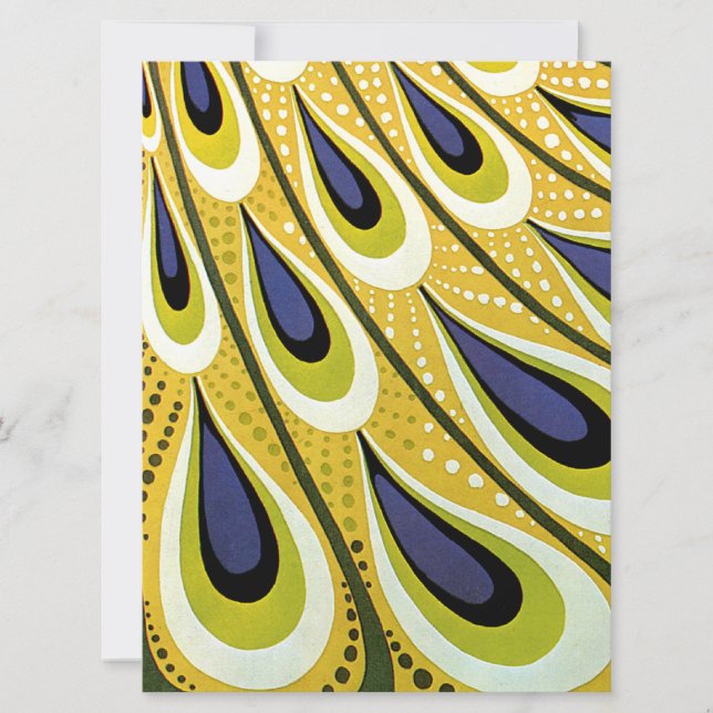 Convite Para Casamento De Penas De Art Nouveau Pea (Frente)