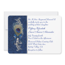 Convite para Casamento de Penas e Damasco