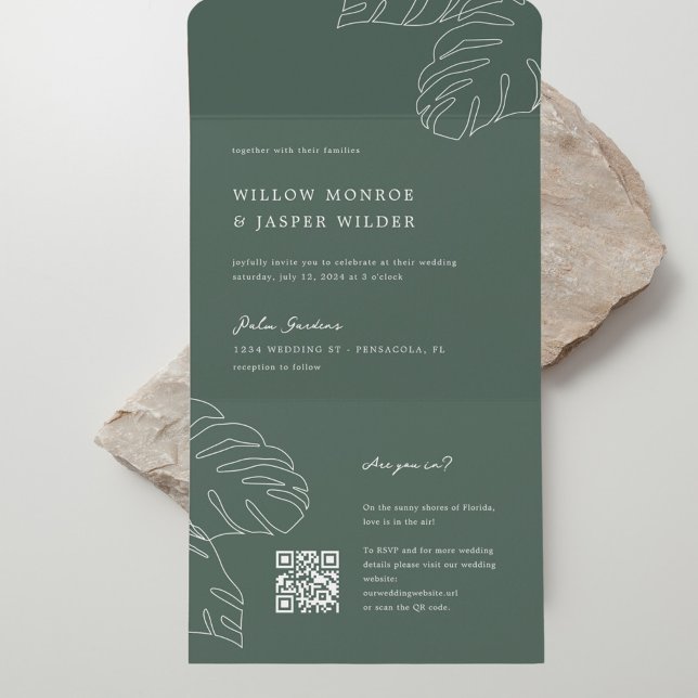 Convite para casamento de Pensacola com RSVP Códig (Criador carregado)