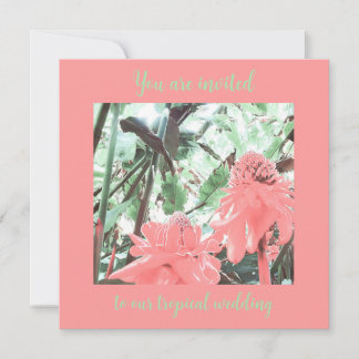 Convite para Casamento de Pêssego Tropical