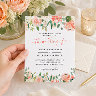 Convite para Casamento de Pêssegos e Pastel de Orç