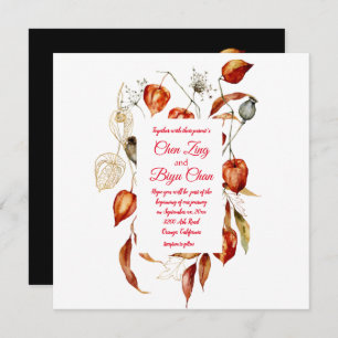 Convite Para Casamento De Physalis (Lanterna Chine