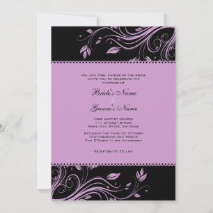 Convite para casamento de pincéis e púrpura
