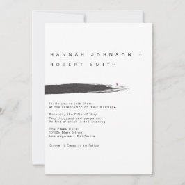 Convite para Casamento de Pincel Moderno