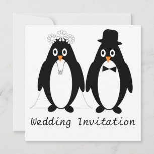 Convite para Casamento de Pinguins
