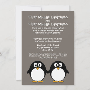Convite para Casamento de Pinguins