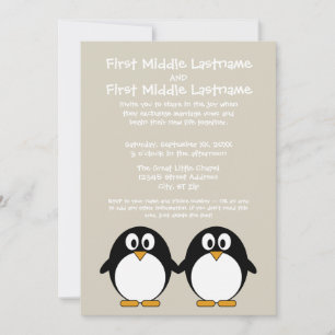 Convite para Casamento de Pinguins