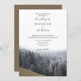 Convite para casamento de pinheiros de inverno Ele