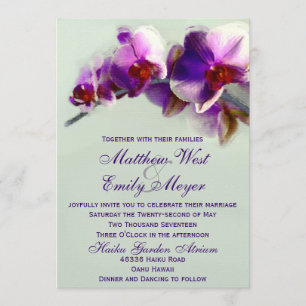 Convite para Casamento de Pintura Orquídea Radian