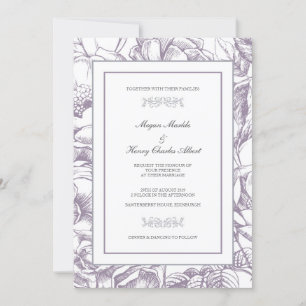 Convite Para Casamento De Planos Botânicos De Lil