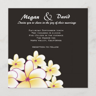 Convite Para Casamento De Plumeria Branca Elegante