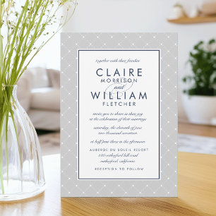 Convite para Casamento de Ponto de Diamond CINZA