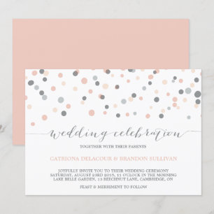 Convite para casamento de pontos de confetti de lâ