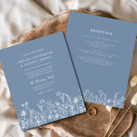 Convite para Casamento de Prados Azuis de Flor Sel