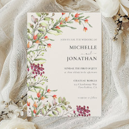 Convite para Casamento de Prados de Flores Selvage