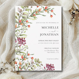 Convite para Casamento de Prados de Flores Selvage