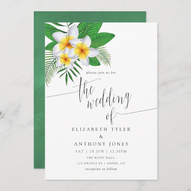 Convite para Casamento de Praia Aloha Luau Beach (Frente/Verso)