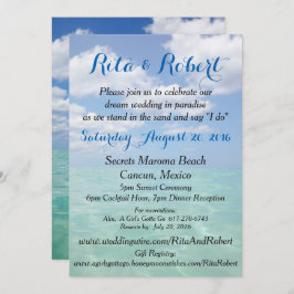 Convite para Casamento de Praia - Arte Oceânica II