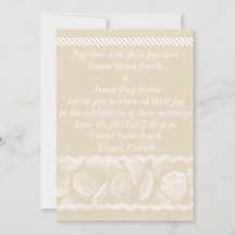 Convite para Casamento de Praia Burlap