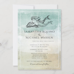 Convite para Casamento de Praia da Sea Foam Ocean 