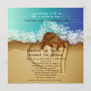 Convite para Casamento de Praia de 5,25" x 5,25"