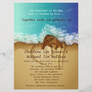 Convite para Casamento de Praia de 6,5 x 8,75"