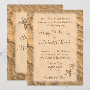 Convite para Casamento de Praia de Areia