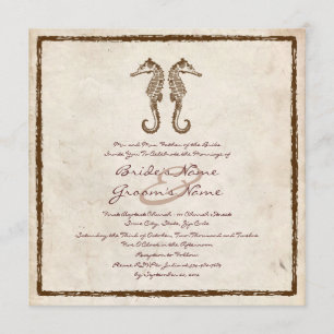 Convite Para Casamento De Praia De Cavalos Do Mar