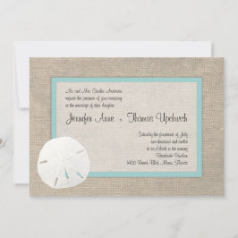 Convite para Casamento de Praia de Dólar & Burlap
