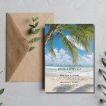 Convite para Casamento de Praia de Ilha Tropical<br><div class="desc">Águas turquesas,  areia branca e convites para design de casamento para palmeiras de palmeiras que são perfeitos para o seu destino tropical ou casamento de praia.</div>