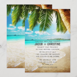 Convite para Casamento de Praia de Ilha Tropical