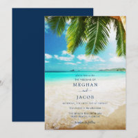 Convite para Casamento de Praia de Ilha Tropical