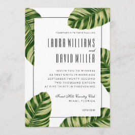Convite para Casamento de Praia de Palma Tropical