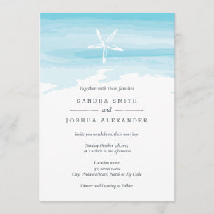 Convite para Casamento de Praia de Starfish