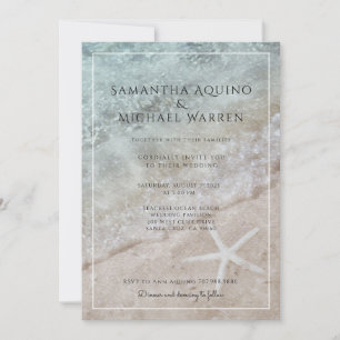 Convite para Casamento de Praia do Sea Foam Sand O