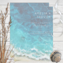 Convite para Casamento de Praia e Mar de Modern Wa