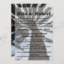 Convite Para Casamento De Praia - Palm Tree II Art