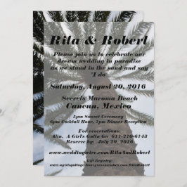 Convite Para Casamento De Praia - Palm Tree II Art