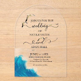 Convite para Casamento de Praia Sea |Destino coste