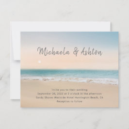 Convite para Casamento de Praia Simples Moderno