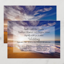 Convite para Casamento de Praia Solar Tropical